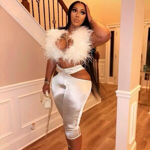 Elegant White Satin Skirt